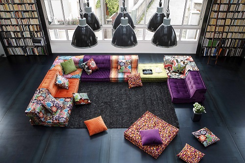 Hans Hopfer designed the sofas Mah Jong for Roche Bobois France.