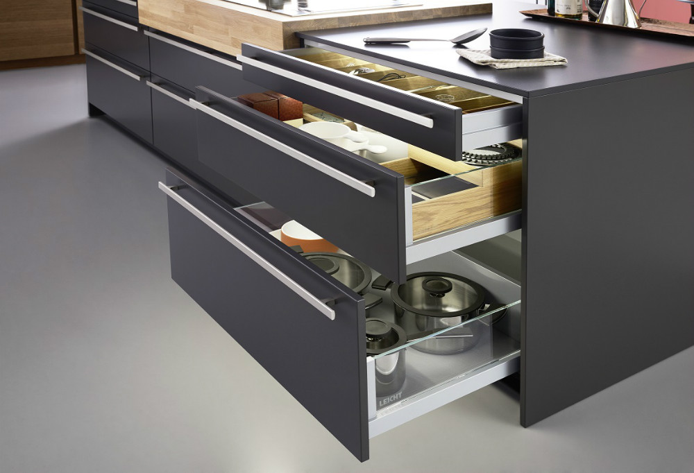 The Grass model Nova Pro Scala drawer, installed in the Leicht Kitchen.