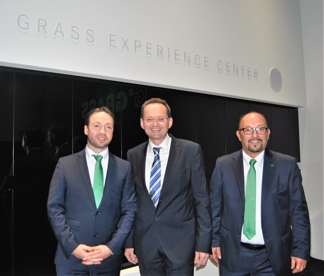 From left; Marco Mller/President Grass Italia, Christoph Walter/CEO Grass Group and Pino Paccagnella/Sales Manager Italy. Ph. Datalignum