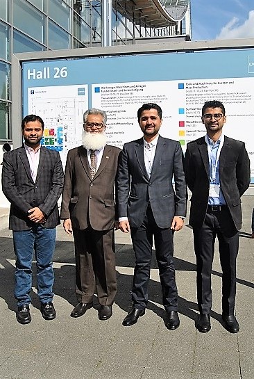 From Left to right: Zohaib Moinuddin, Muhammad Sabir Usman/President, Sheeraz Sabir, Shahzaib Sabir. Visited our booth at Ligna 2017 in Hall 26. Photo Datalignum