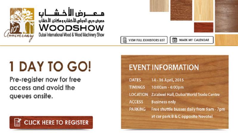 DUBAI WOODSHOW, 14-16 April 2015.